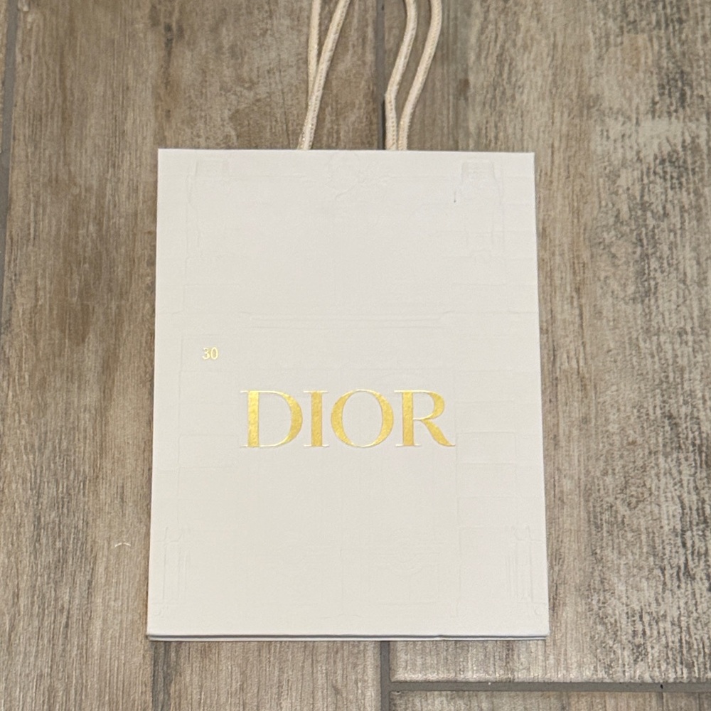 Dior White and Gold Luxury Shopping Bag from Dior Musuem in Paris